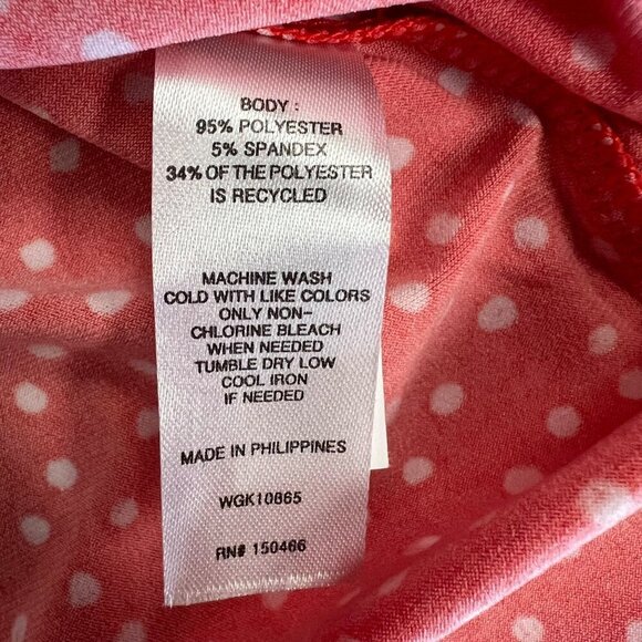 41 Hawthorne Women's Square Neck Polka Dot Tank Top Orange/White Size Small - Picture 9 of 9